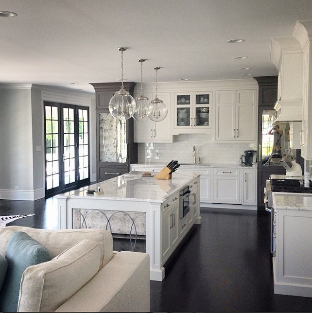 marble and silver kitchen